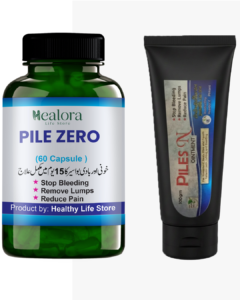 Piles ON Ointment Hemorrhoid Relief Cream (100g) + Pile Zero Zebiles Hemorrhoid Care Support Capsules (60 Capsules)